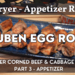 Reuben Egg Rolls on Serving Platter with Thousand Island Dipping Sauce