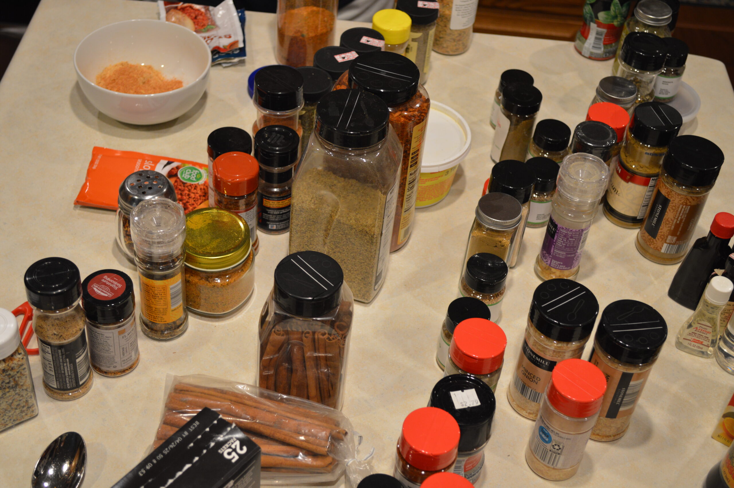 Various Herbs and Spices on a Counter