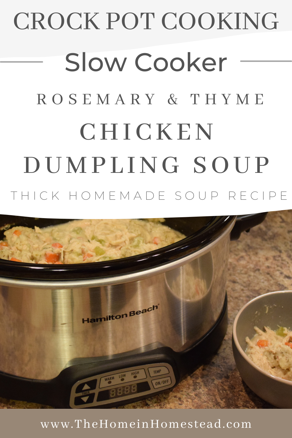 Rosemary & Thyme Chicken Dumpling Soup Recipe Crock Pot Cooking