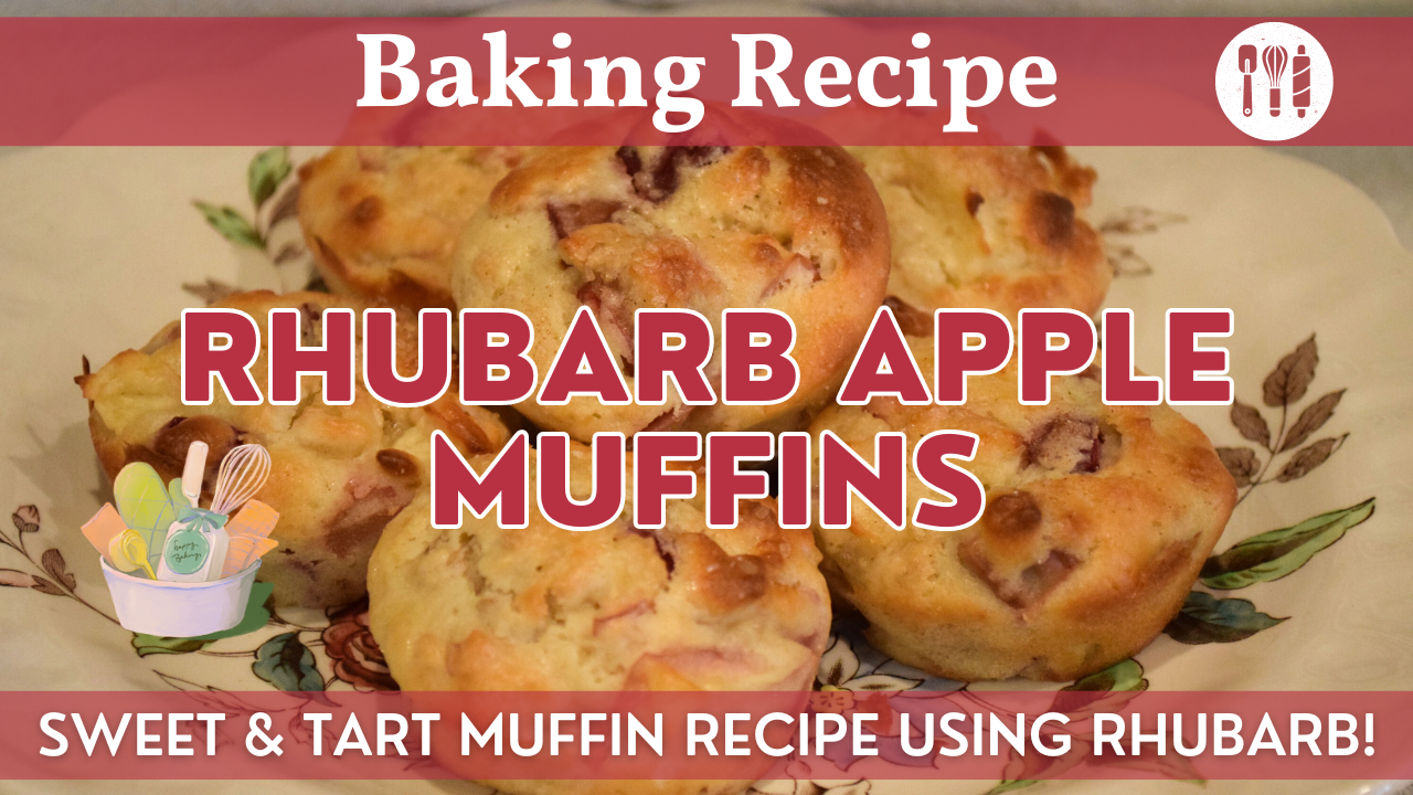 Rhubarb Apple Muffins | Baking Recipe | Sweet & Tart Muffins Using Rhubarb!