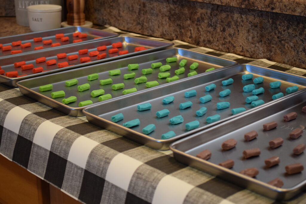 Tootsie Frooties Candies on Harvest Right Freeze Dryer Trays