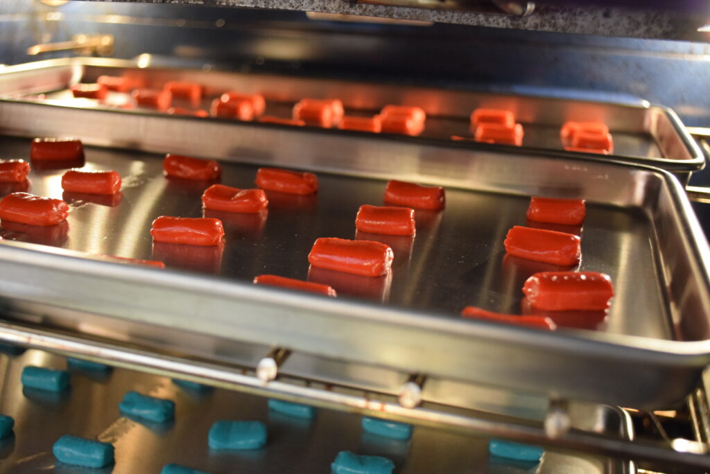 Pre-heating Tootsie Frooties in the Oven prior to Freeze Drying to help get a light & Crunchy result