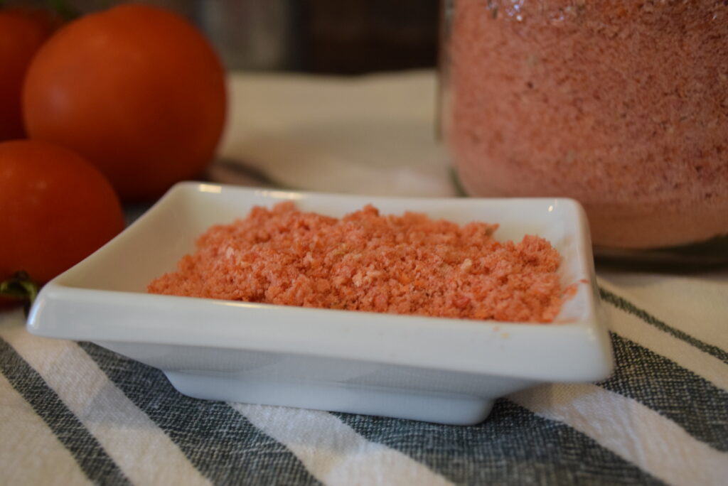 Freeze Dried Tomato Scraps made into Tomato Powder
