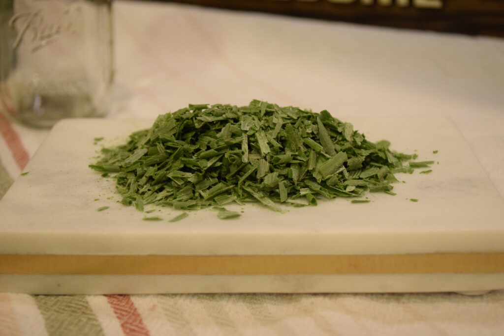 Freeze Dried Chives in the Harvest Right Freeze Dryer