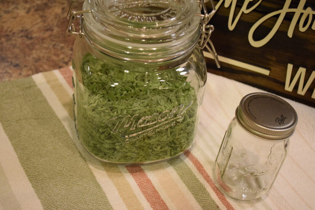 Freeze Dried Chives in the Harvest Right Freeze Dryer