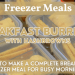 Complete Freezer Meal of Breakfast Burrito and a Side of Hashbrown in Freezer Safe Glass Containers